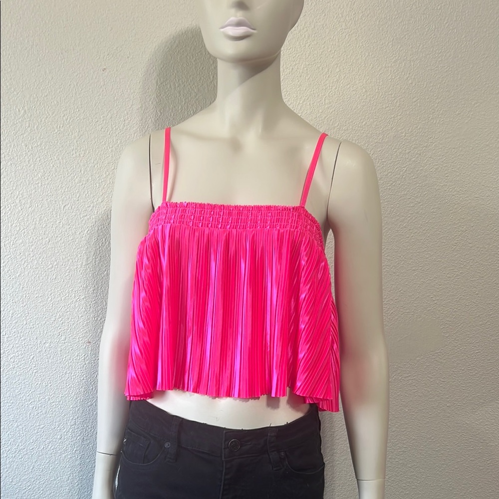 Pink Pleated Women's Top